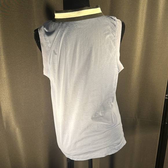 🖤 5/$30 🖤 Calvin Klein lavender purple sleeveless polo shirt black&white collar - Picture 7 of 14